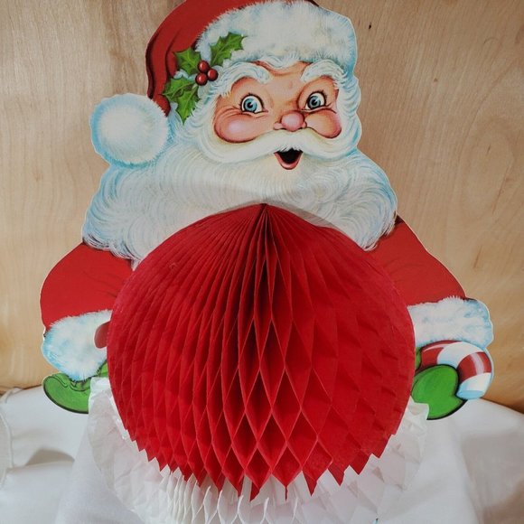 Santa Original Beistle Die Cut Honeycomb  Christmas Figure 13" vintage 1978 - Picture 2 of 11